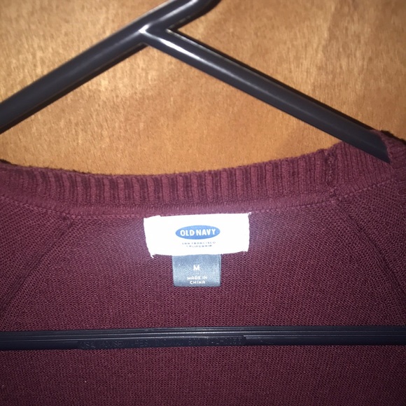 old navy burgundy cardigan - Picture 3 of 3